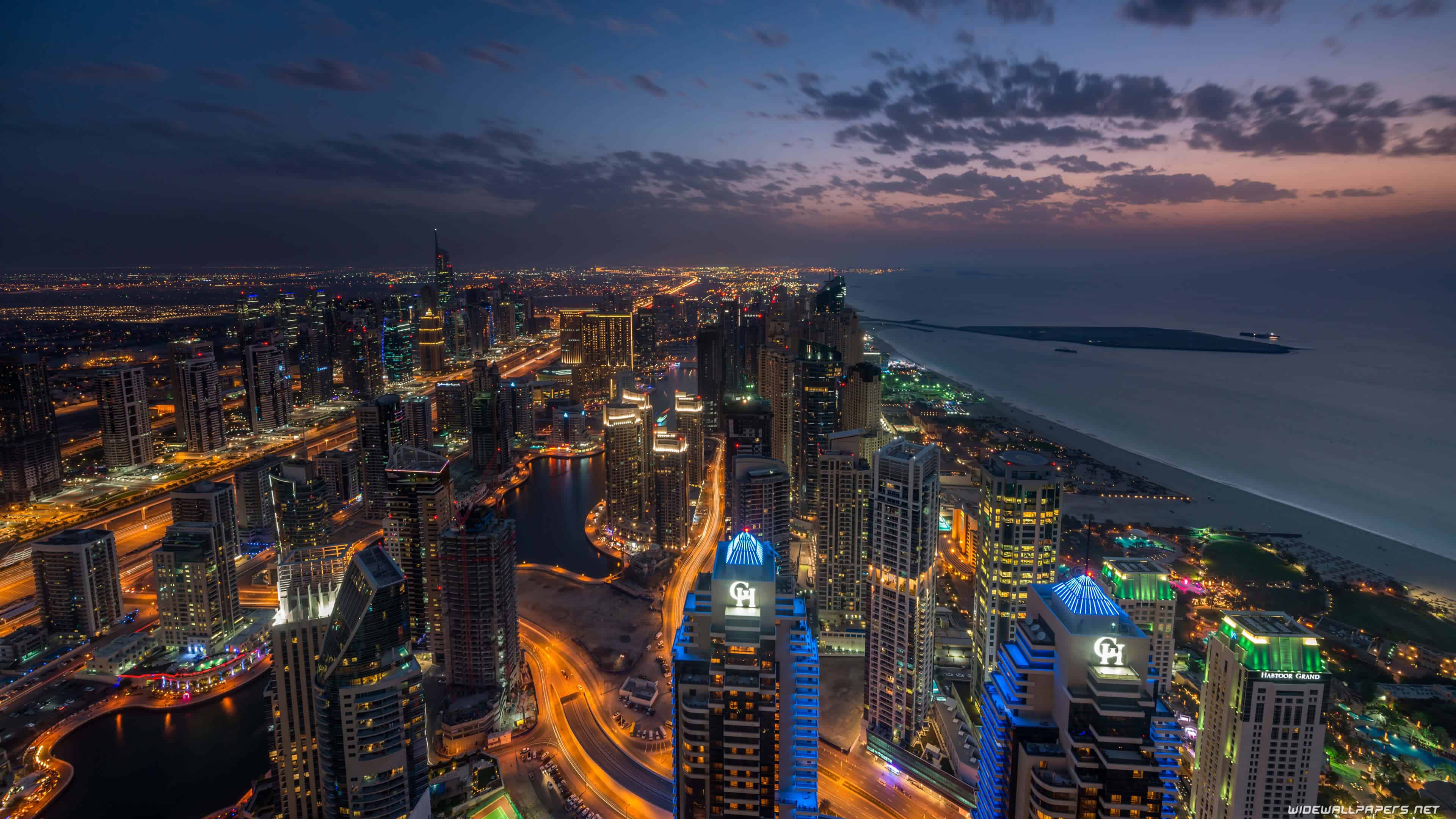 Dubai Marina At Night, United Arab Emirates UHD 4K ...