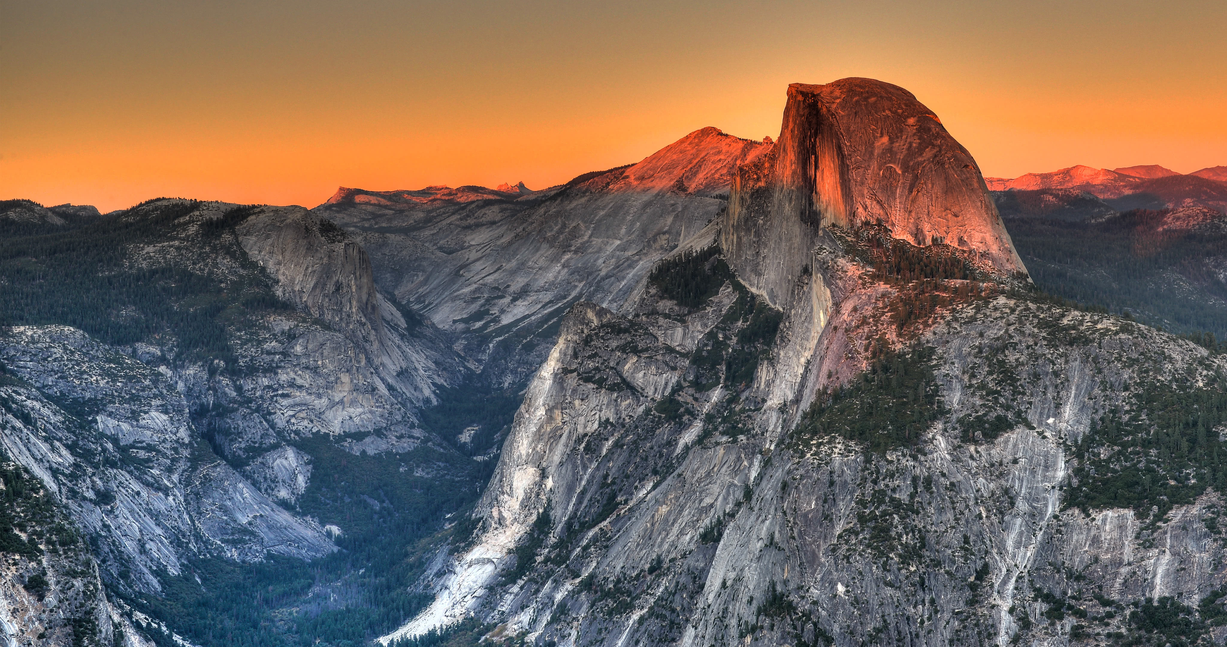 half dome granite dome rock formation yosemite national park california united states 4k wallpaper