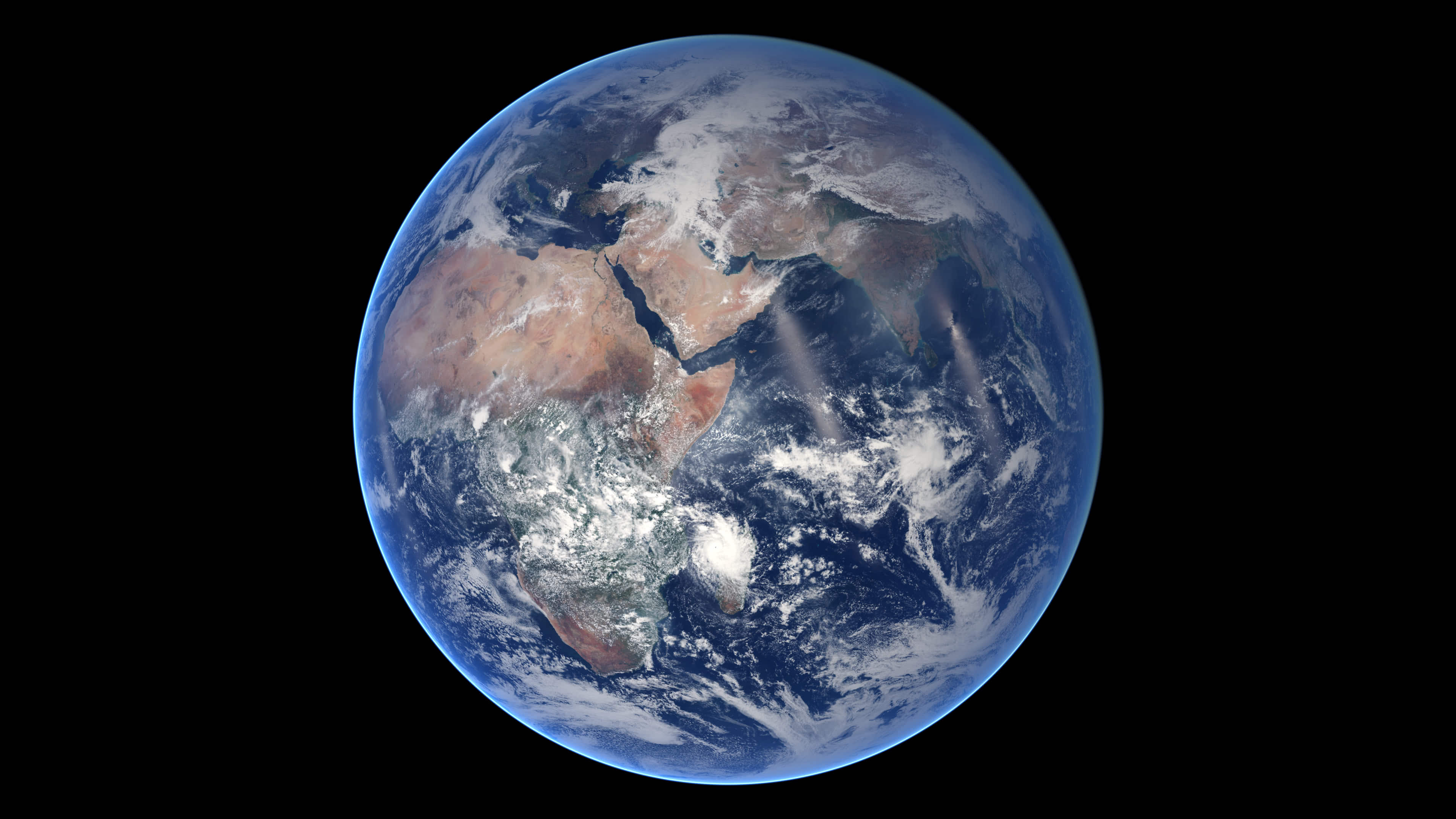 the blue marble spins-nasa portrait of earth 4k wallpaper