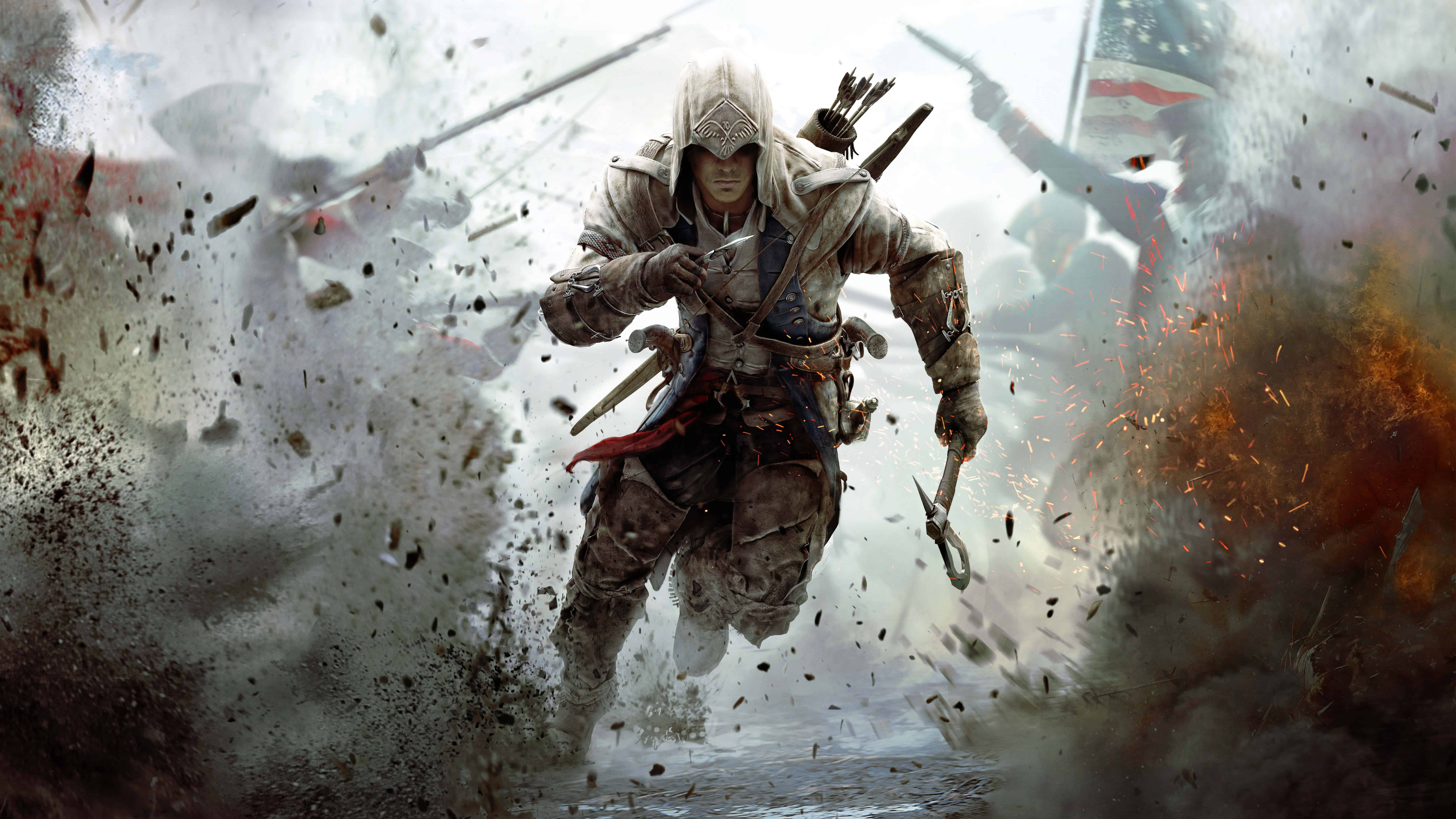 Assassins Creed Connor Running Uhd 8k Wallpaper Pixelz