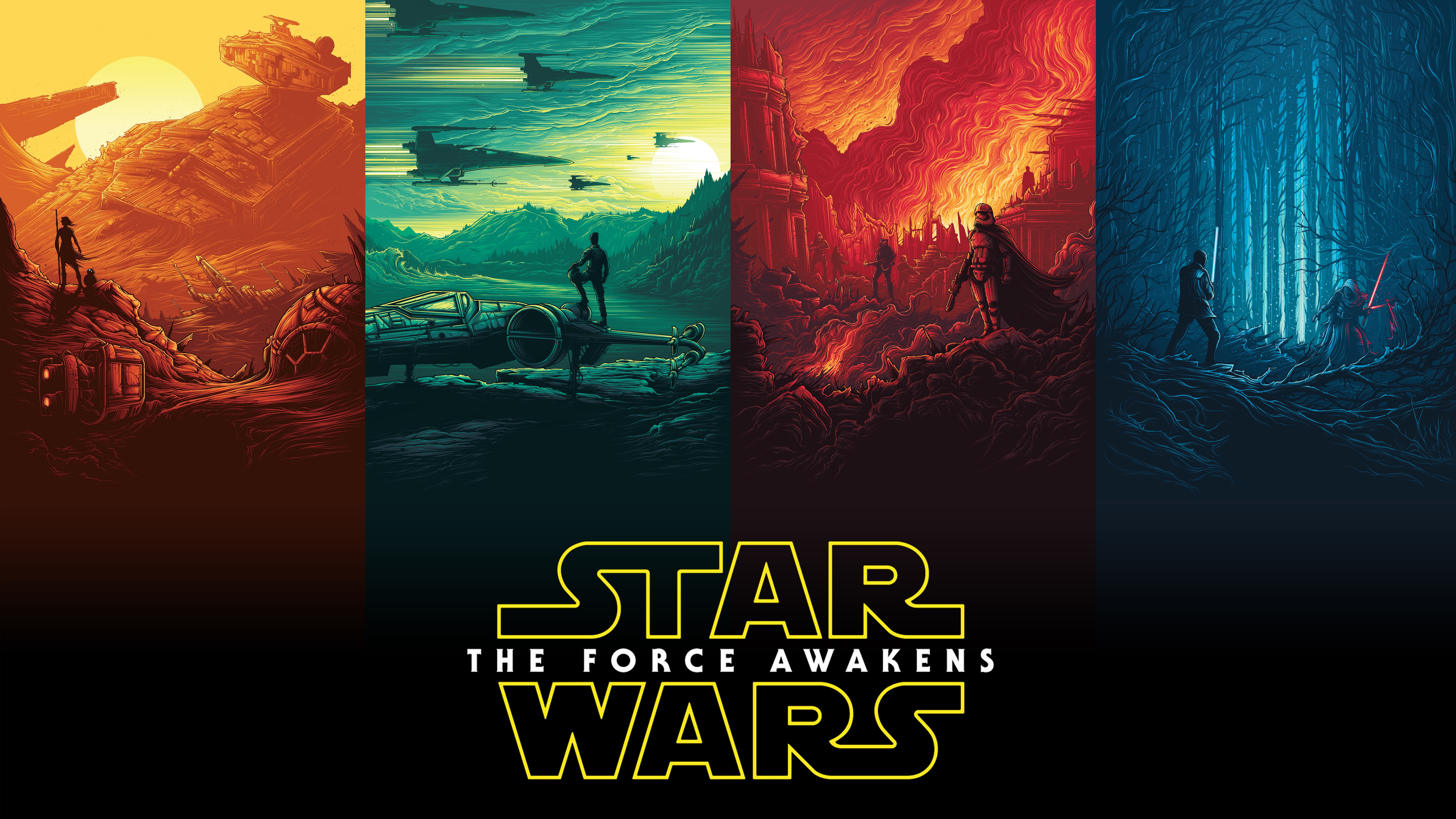Star Wars Rey Finn Kylo Ren Han Solo Luke Skywalker Uhd 8k Wallpaper Pixelz