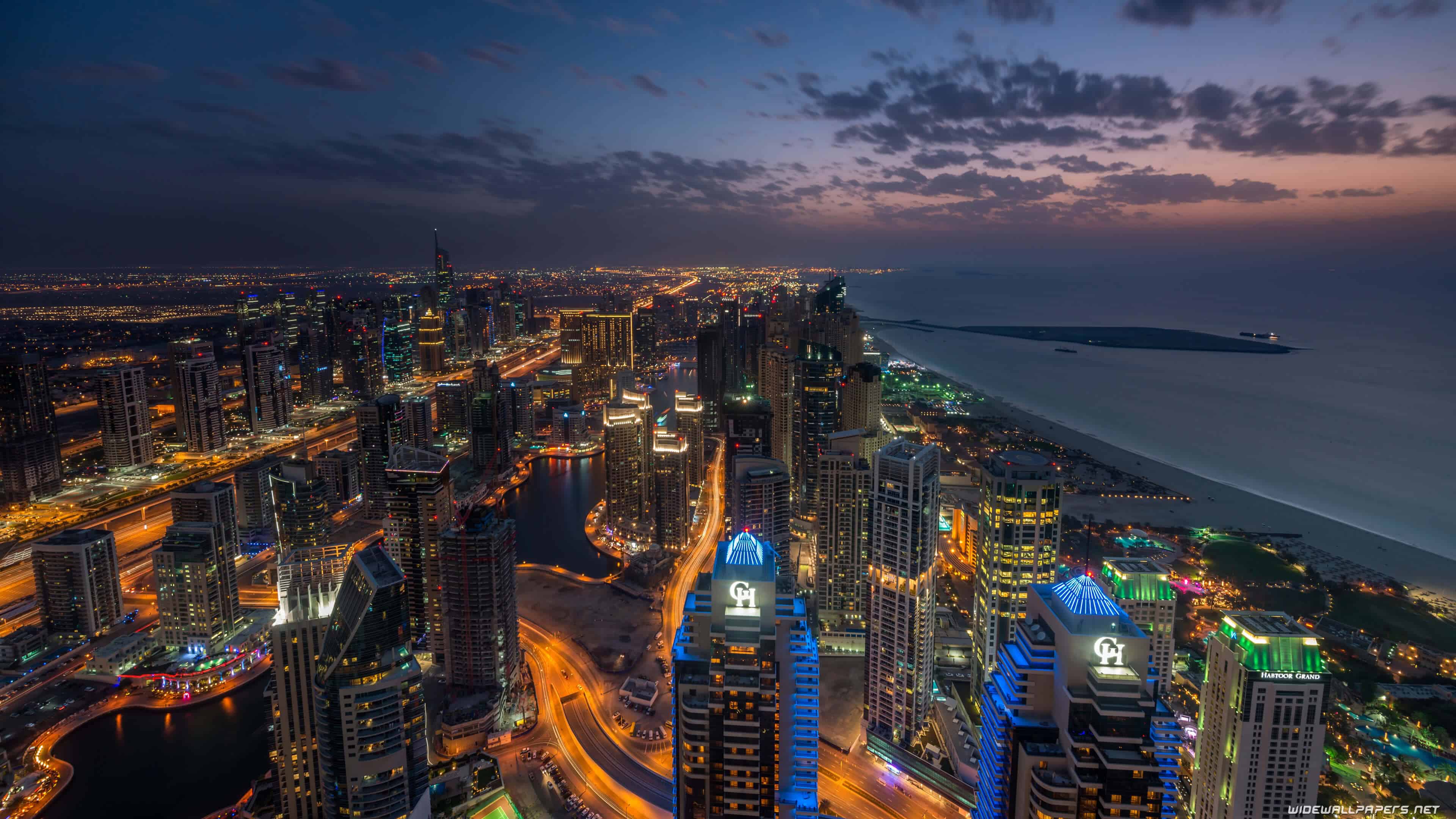 Dubai Marina At Night United Arab Emirates UHD  4K  