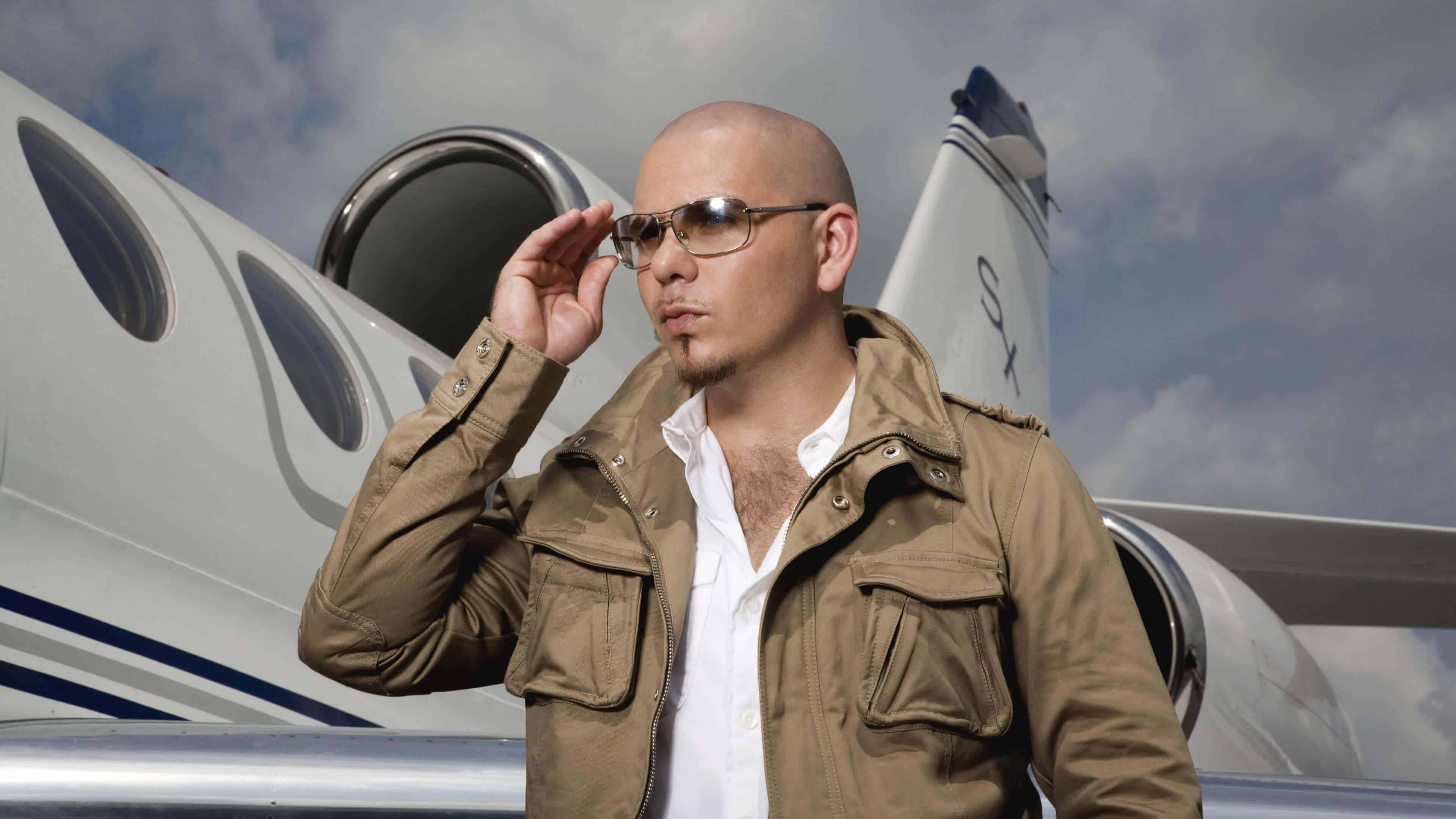 pitbull musician with private jet uhd 4k wallpaper