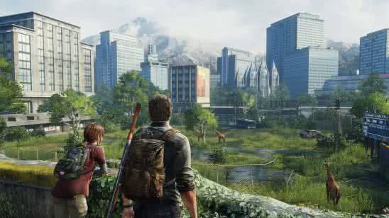 the last of us ellie and joel looking at crumbled city uhd 4k wallpaper