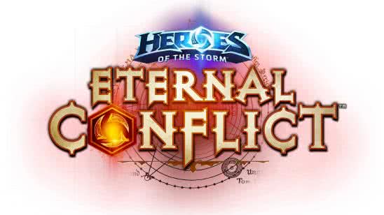 heroes of the storm eternal conflict logo uhd 8k wallpaper