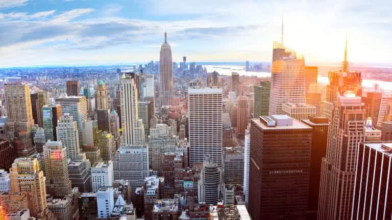 New York Cityscape Sunrise UHD 8K Wallpaper | Pixelz