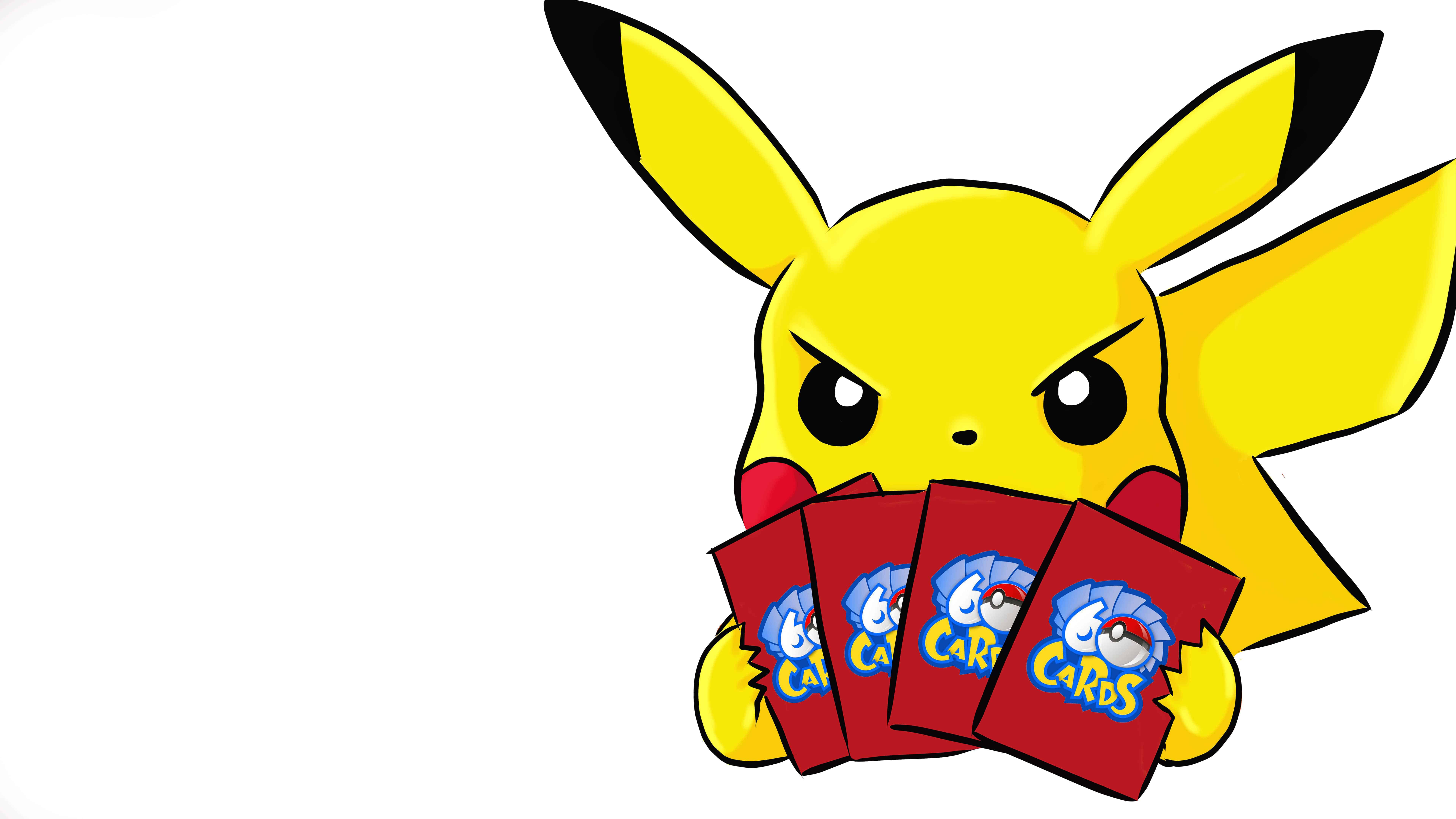 pikachu playing cards uhd 8k wallpaper