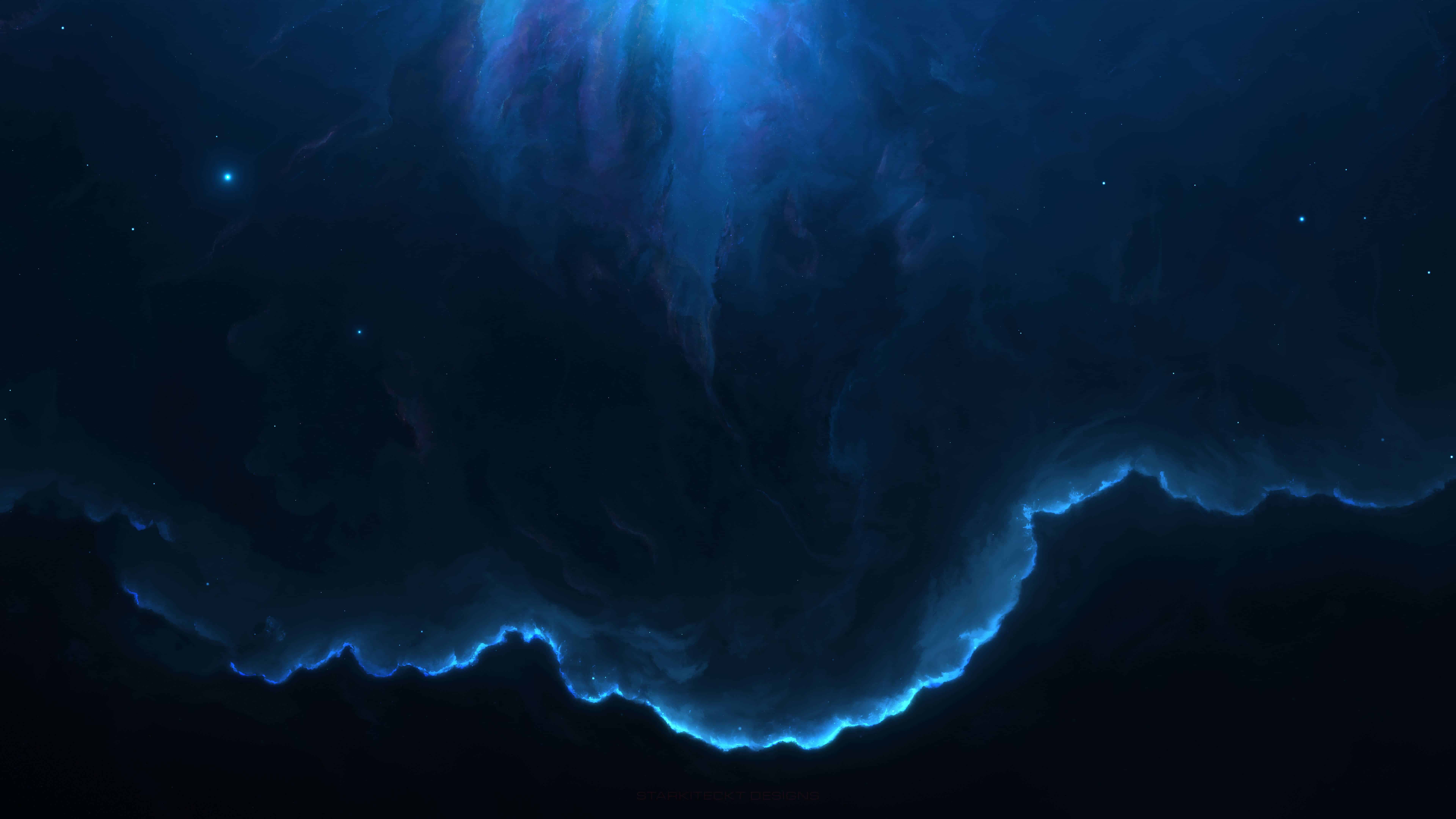 blue nebula uhd 8k wallpaper