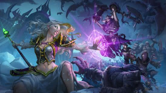hearthstone knights of the frozen throne card game uhd 8k wallpaper