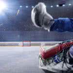 hockey player shooting puck at goalie uhd 8k wallpaper