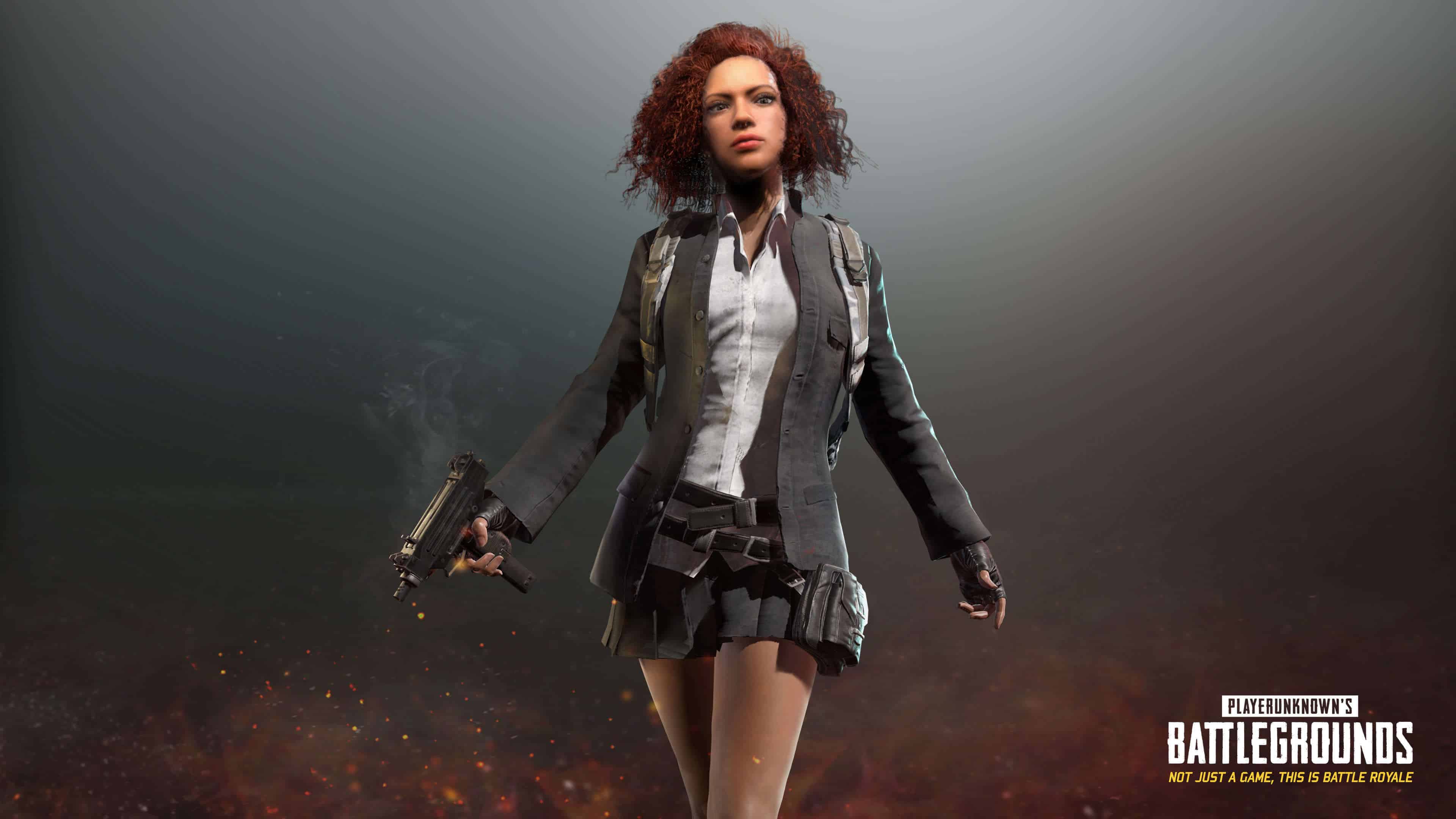 PUBG Player Unknown Battlegrounds Black School Uniform Set UHD 4K