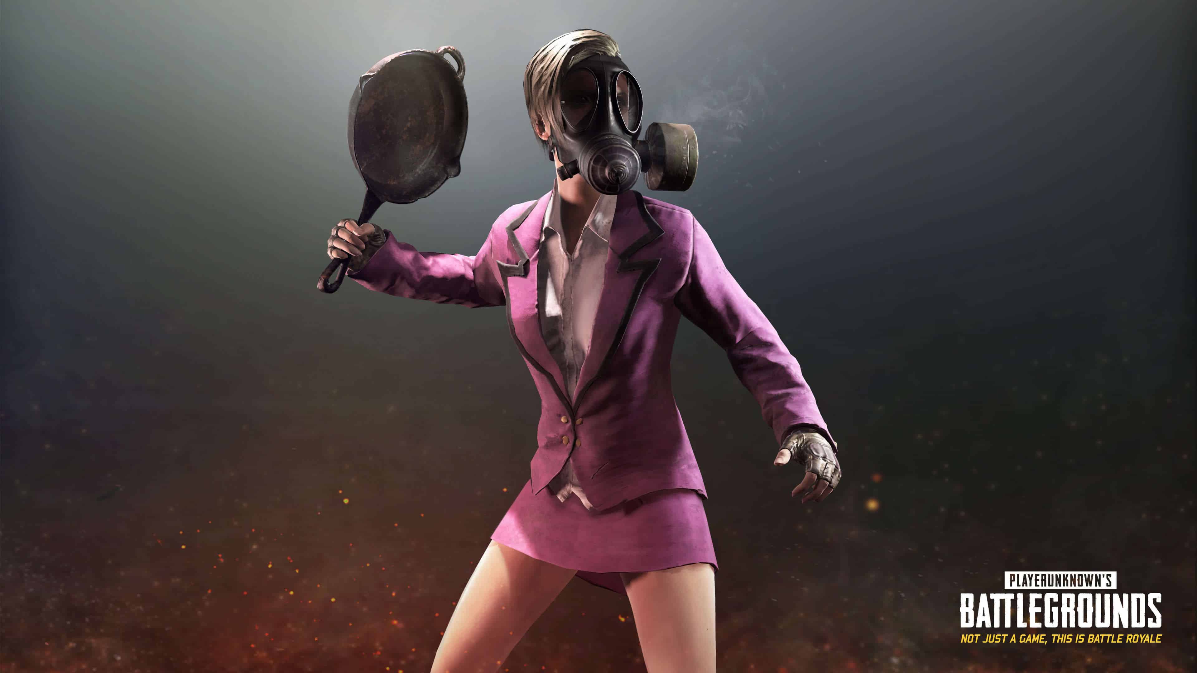 Pubg Pink Skirt Tuxedo And Gas Mask Uhd 4k Wallpaper Pixelz