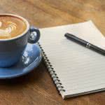 latte and notepad uhd 8k wallpaper