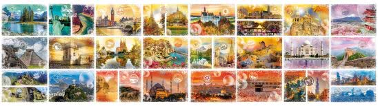 around the world 48000 piece puzzle dual monitor wallpaper