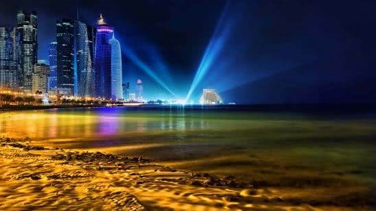 doha city skyline qatar uhd 4k wallpaper