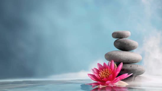 stacked massage stones and lotus uhd 4k wallpaper