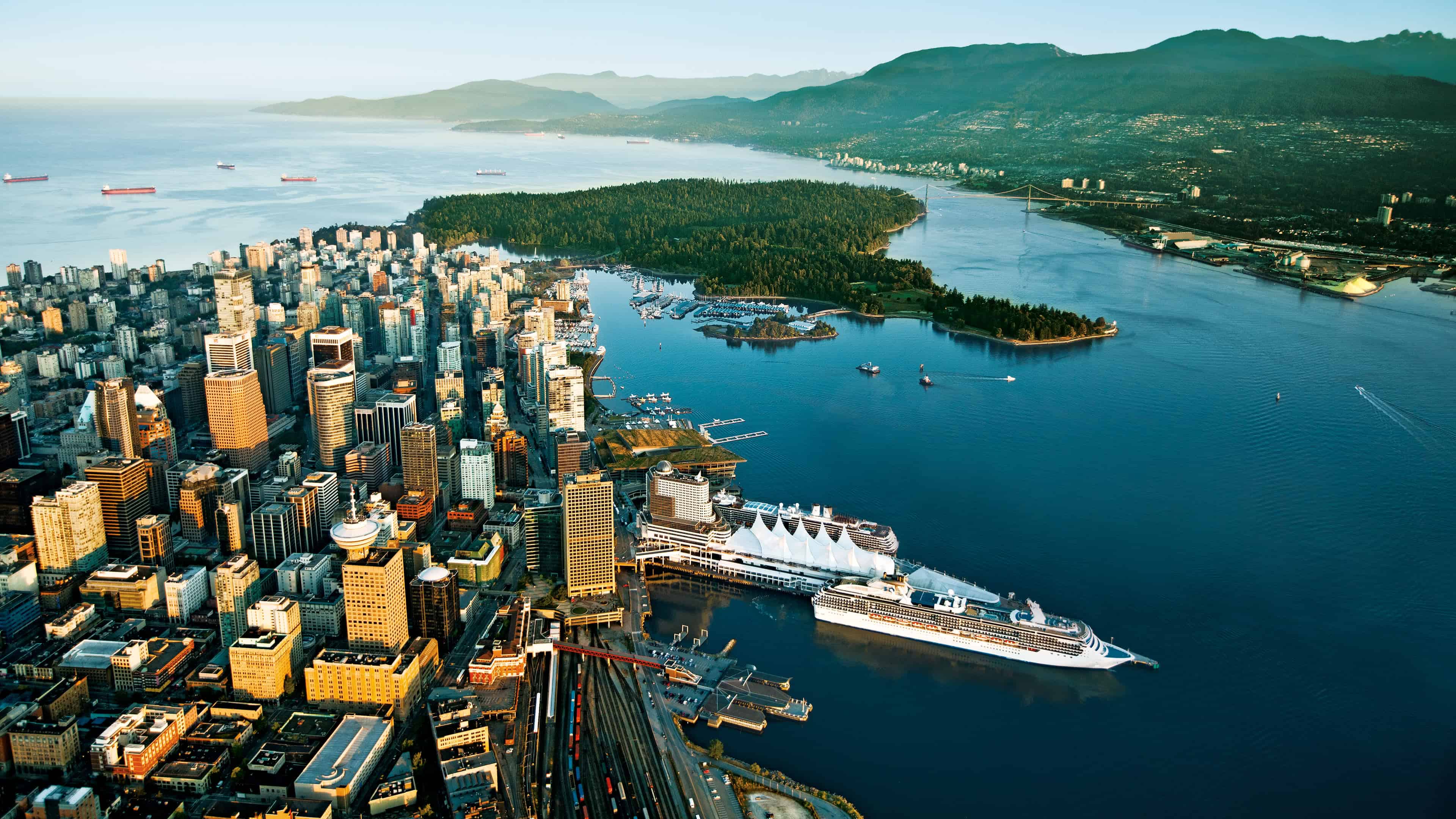 vancouver city canada aerial view uhd 4k wallpaper