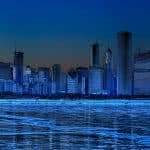 chicago skyline united states dual monitor wallpaper