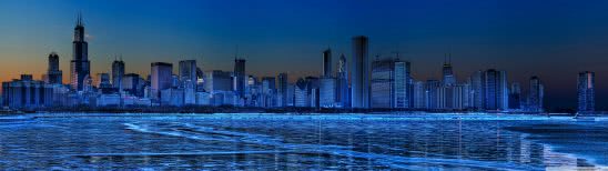 chicago skyline united states dual monitor wallpaper