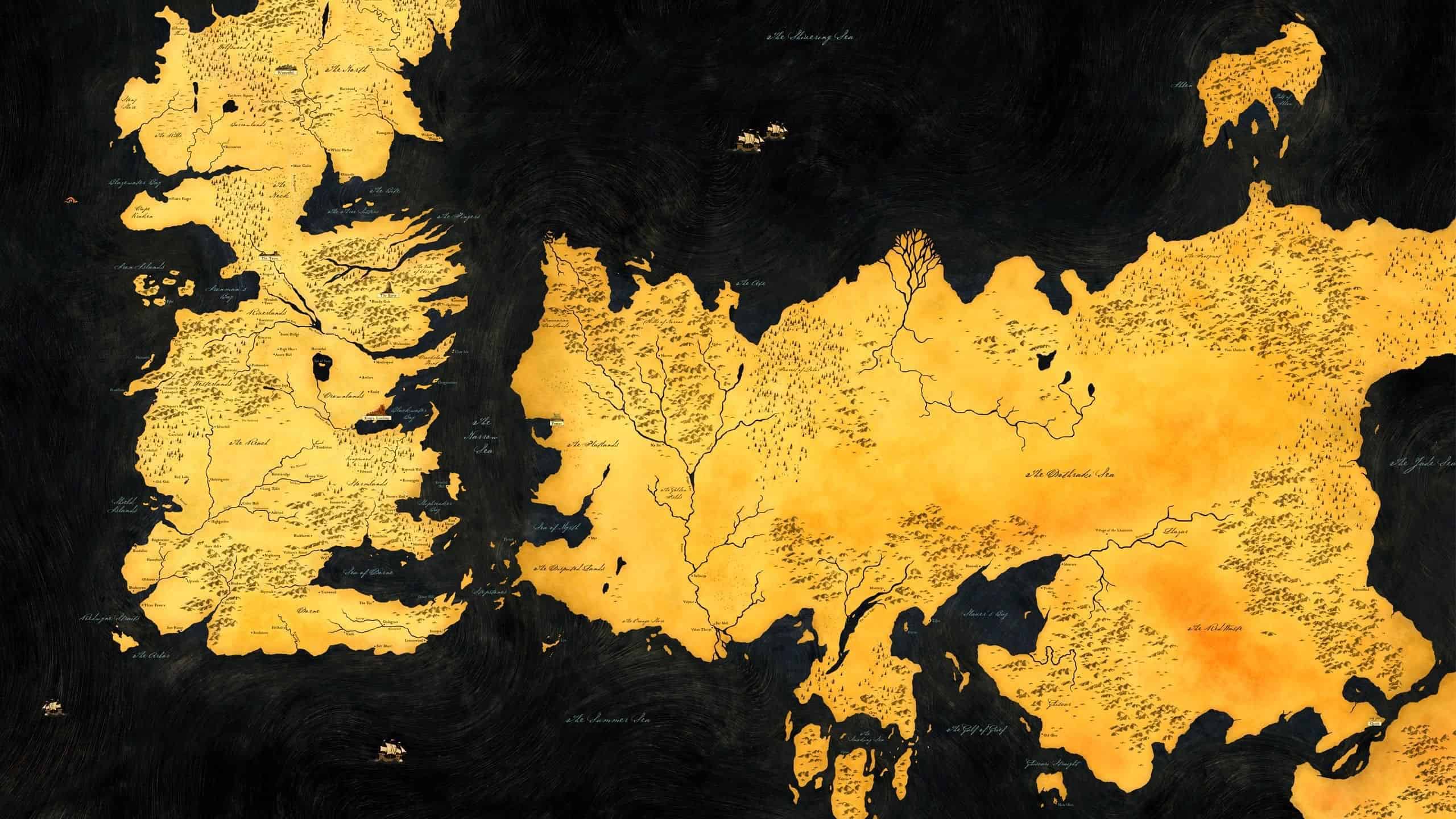 Game Of Thrones Map Of Westeros And Essos Wqhd 1440p