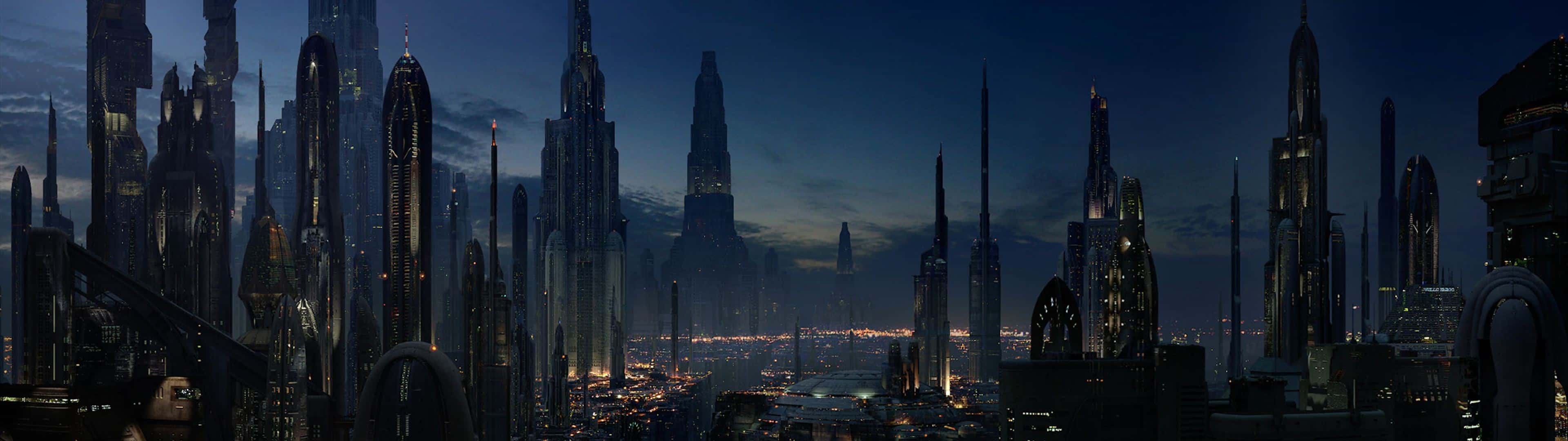 Star Wars Coruscant Dual Monitor Wallpaper Pixelz