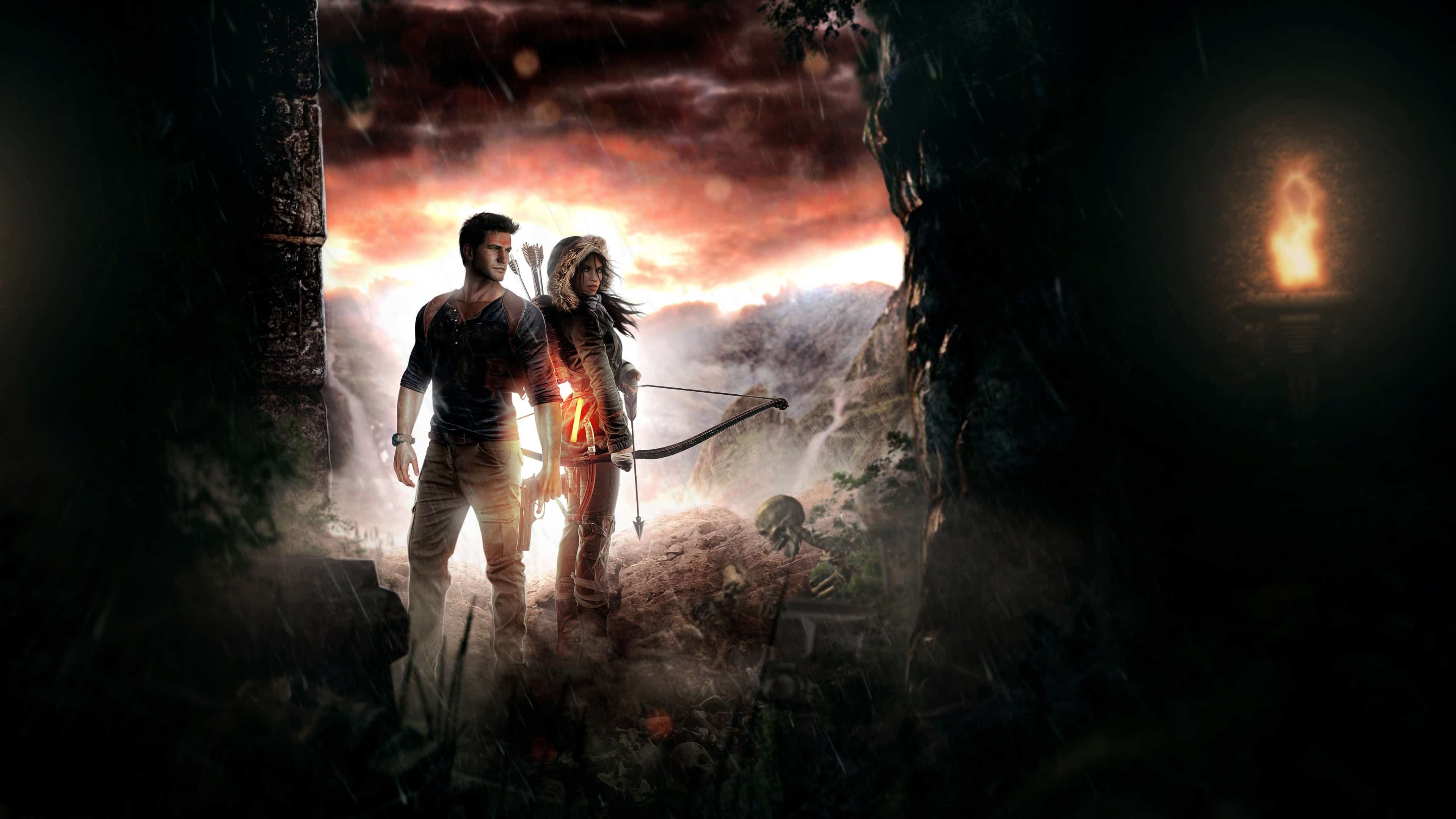 Tomb Raider Lara Croft And Uncharted Nathan Drake Uhd 4k Wallpaper