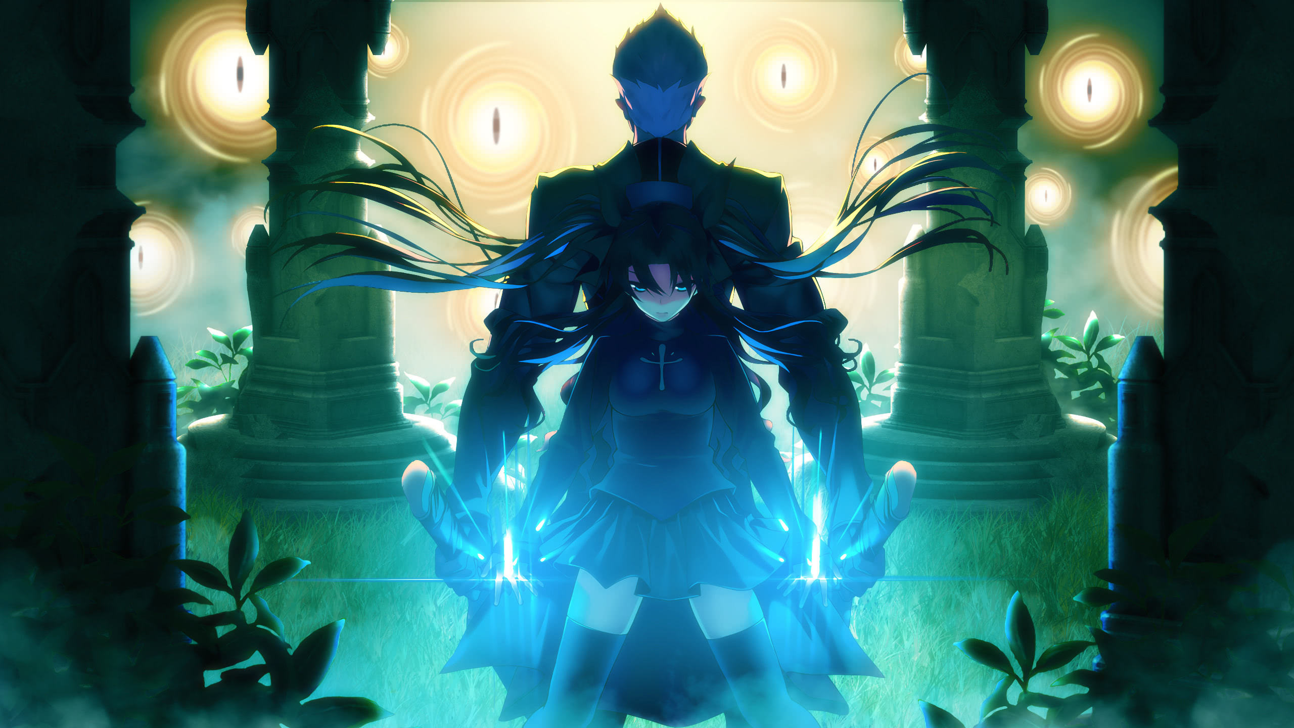 Fate Stay Night Unlimited Blade Works Rin Tohsaka Shirou Emiya Wqhd 1440p Wallpaper Pixelz