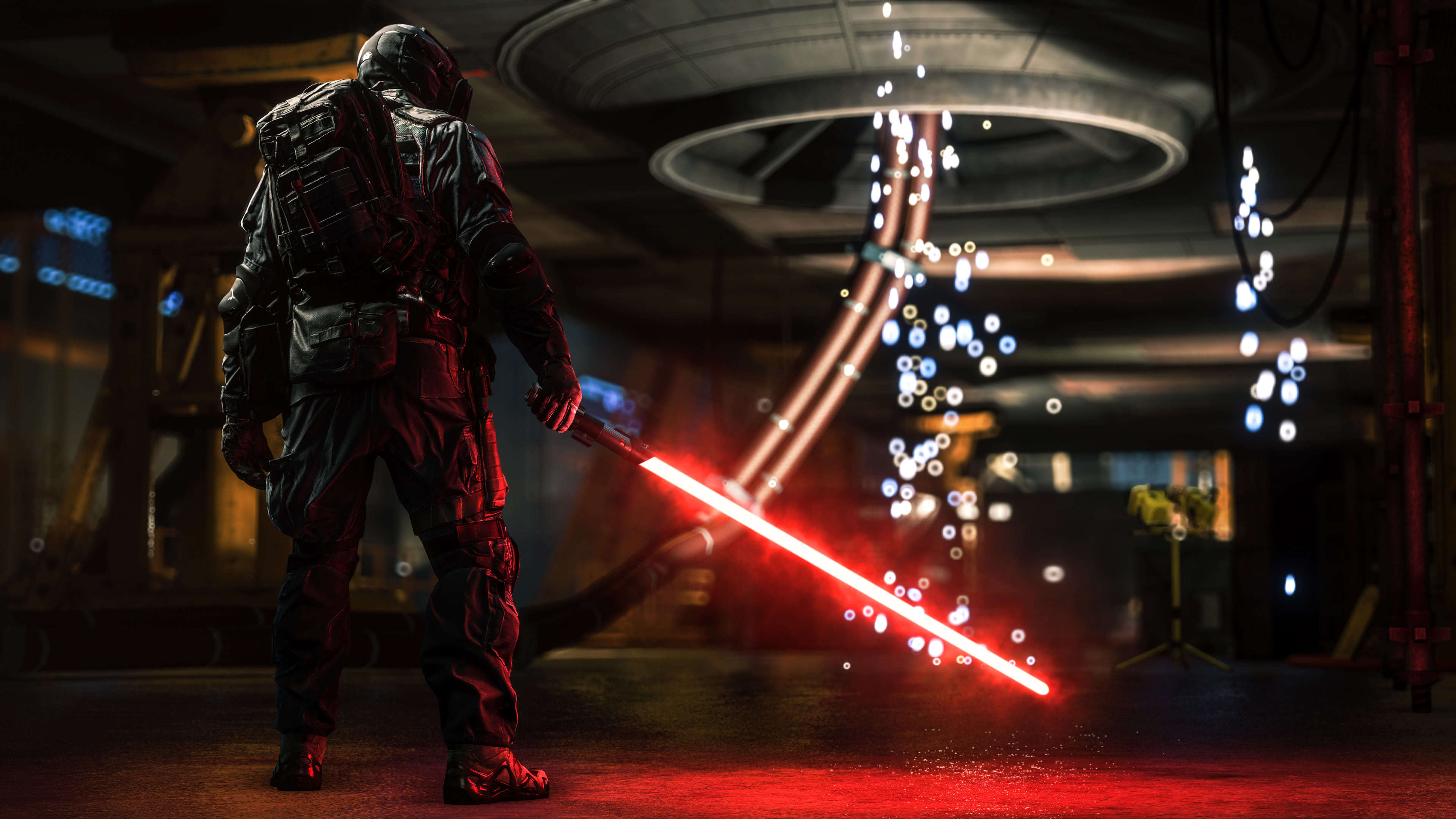 Sith Wallpaper 4K, Star Wars, Lightsaber