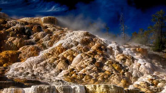 mammoth hot springs yellowstone national park wyoming uhd 4k wallpaper