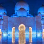 sheikh zayed mosque at night abu dhabi united arab emirates uhd 4k wallpaper