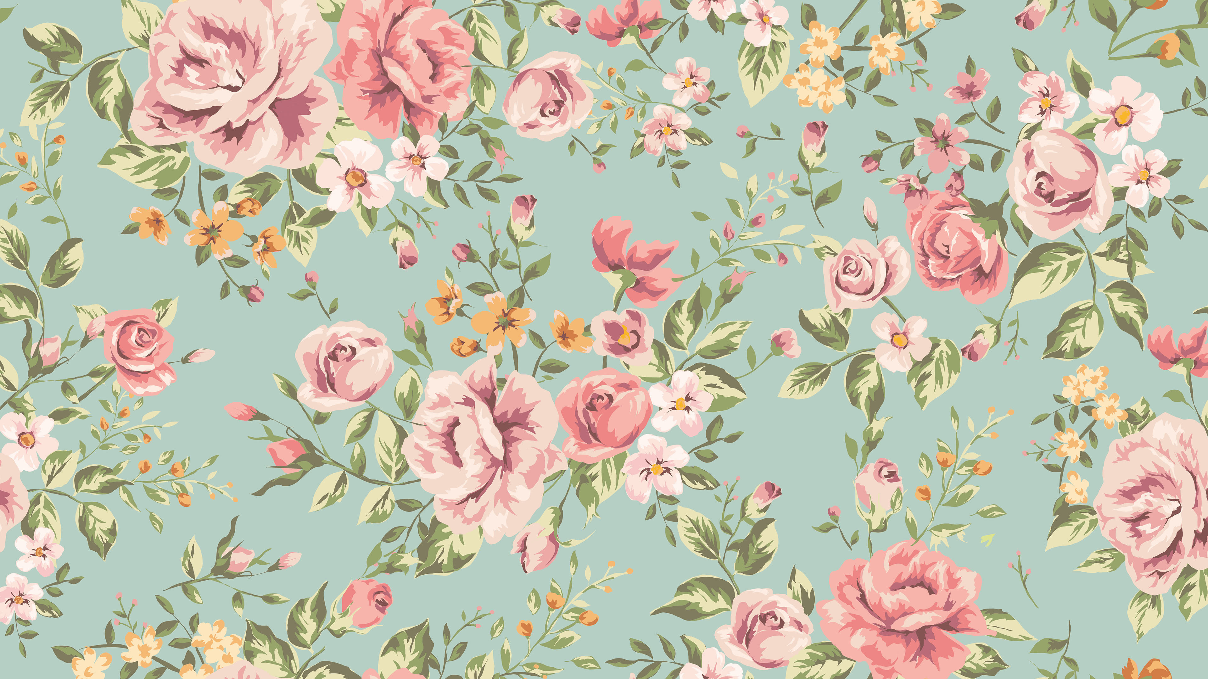Vintage Floral Pattern UHD 4K Wallpaper