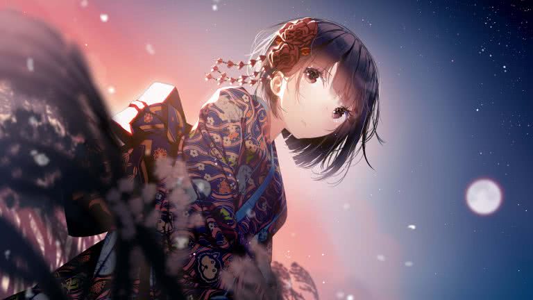 Anime Girl Kimono UHD 4K Wallpaper 