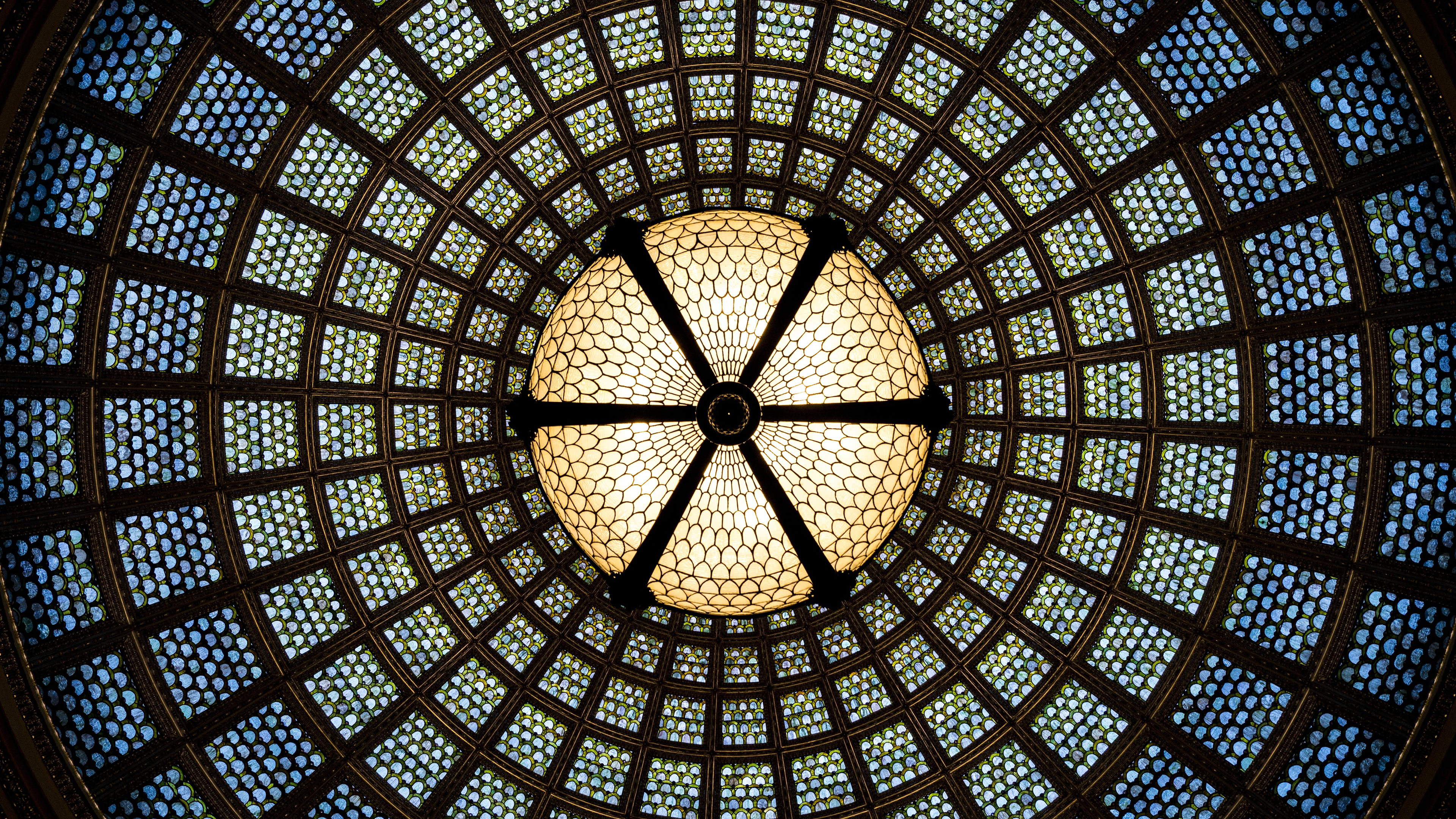chicago cultural center glass dome united states uhd 4k wallpaper