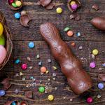 easter eggs and chocolate easter bunny uhd 4k wallpaper