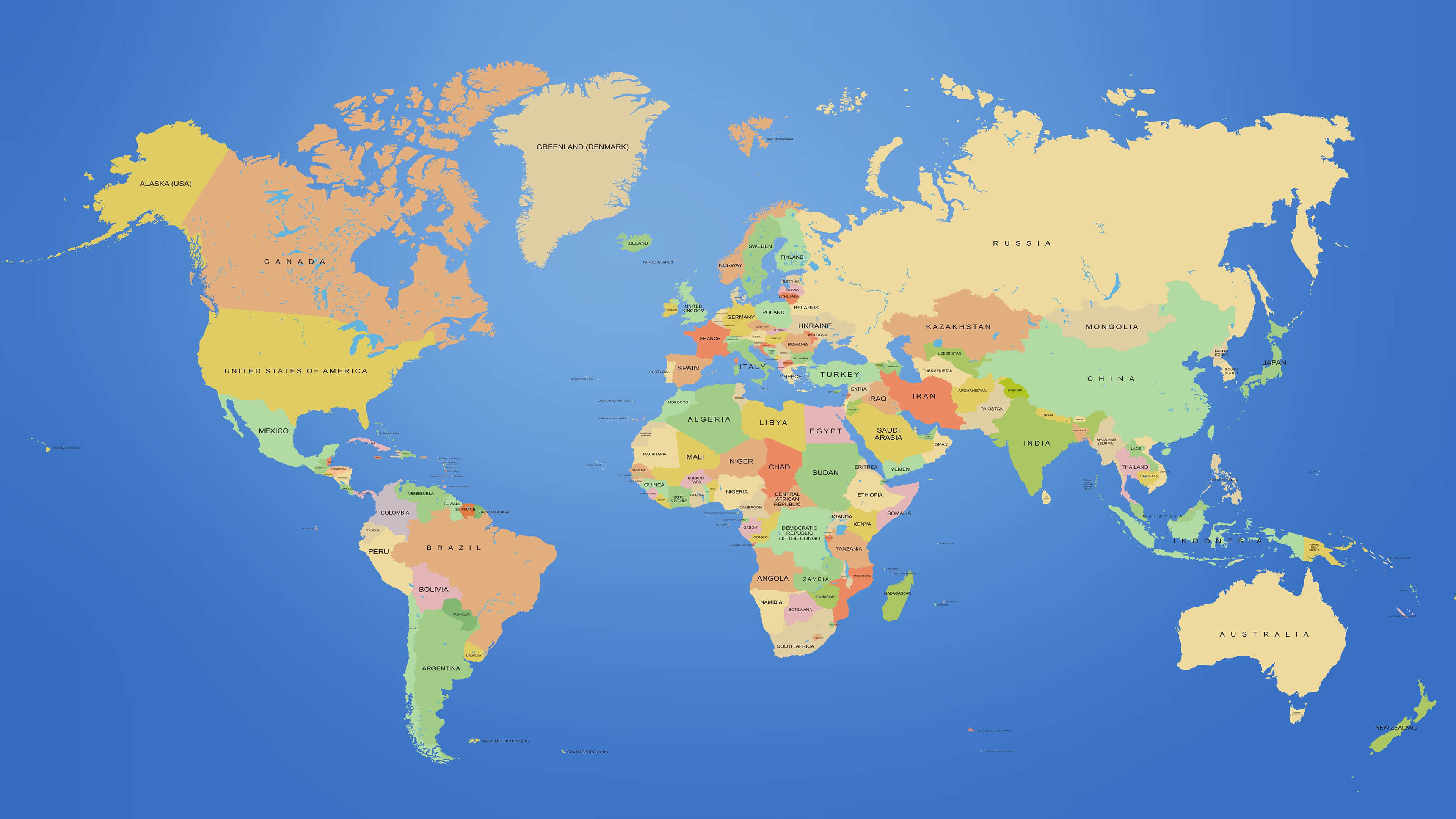 World Map Typography 4K wallpaper