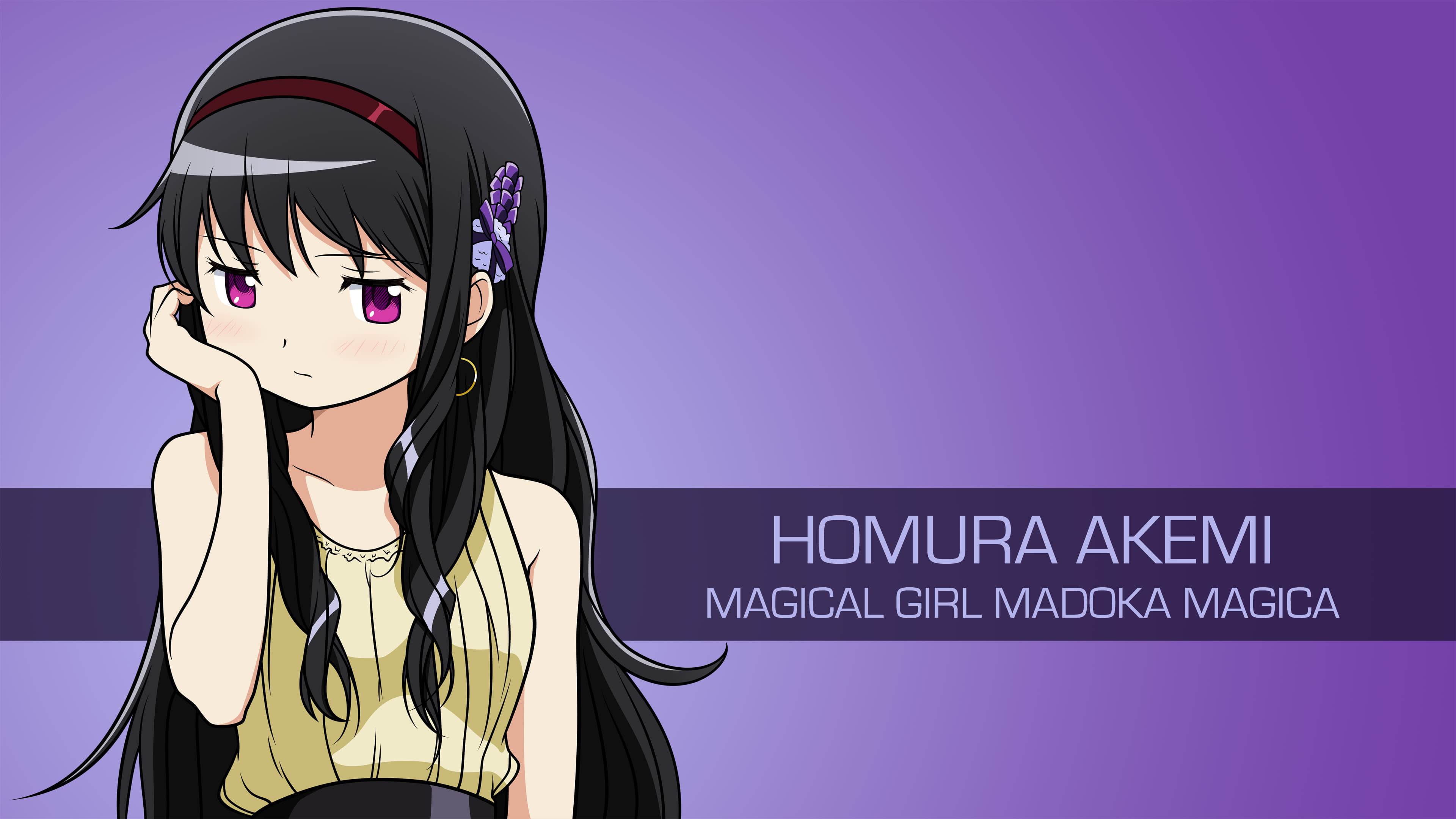 homura akemi portrait magical girl madoka magica uhd 4k wallpaper