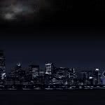 chicago skyline night dual monitor wallpaper