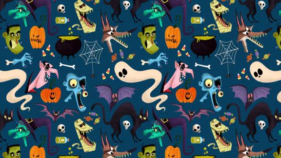 halloween pattern wqhd 1440p wallpaper