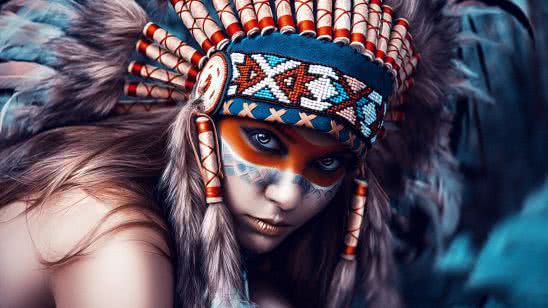 native american woman wqhd 1440p wallpaper