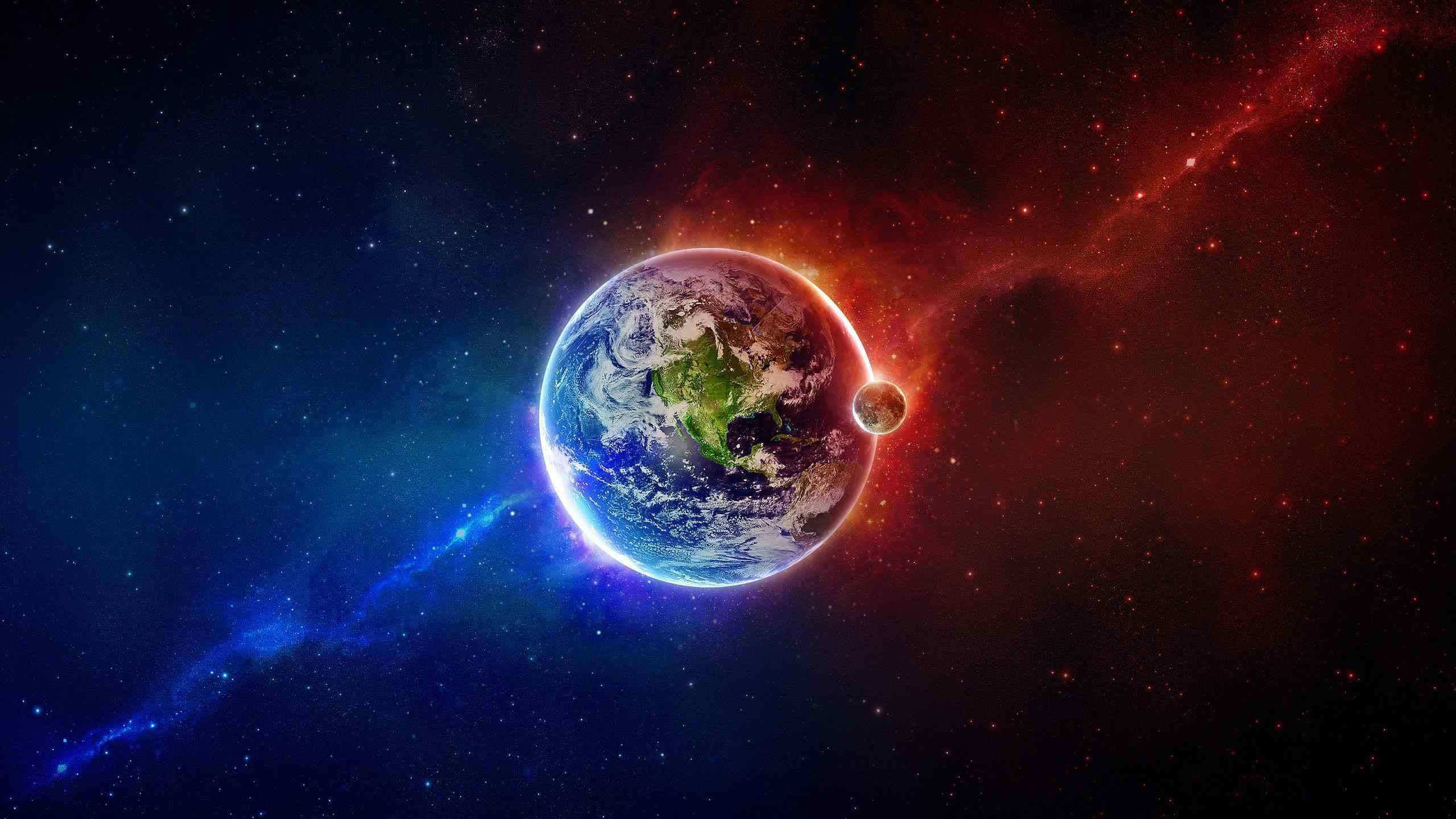 planet earth fire and ice wqhd 1440p wallpaper