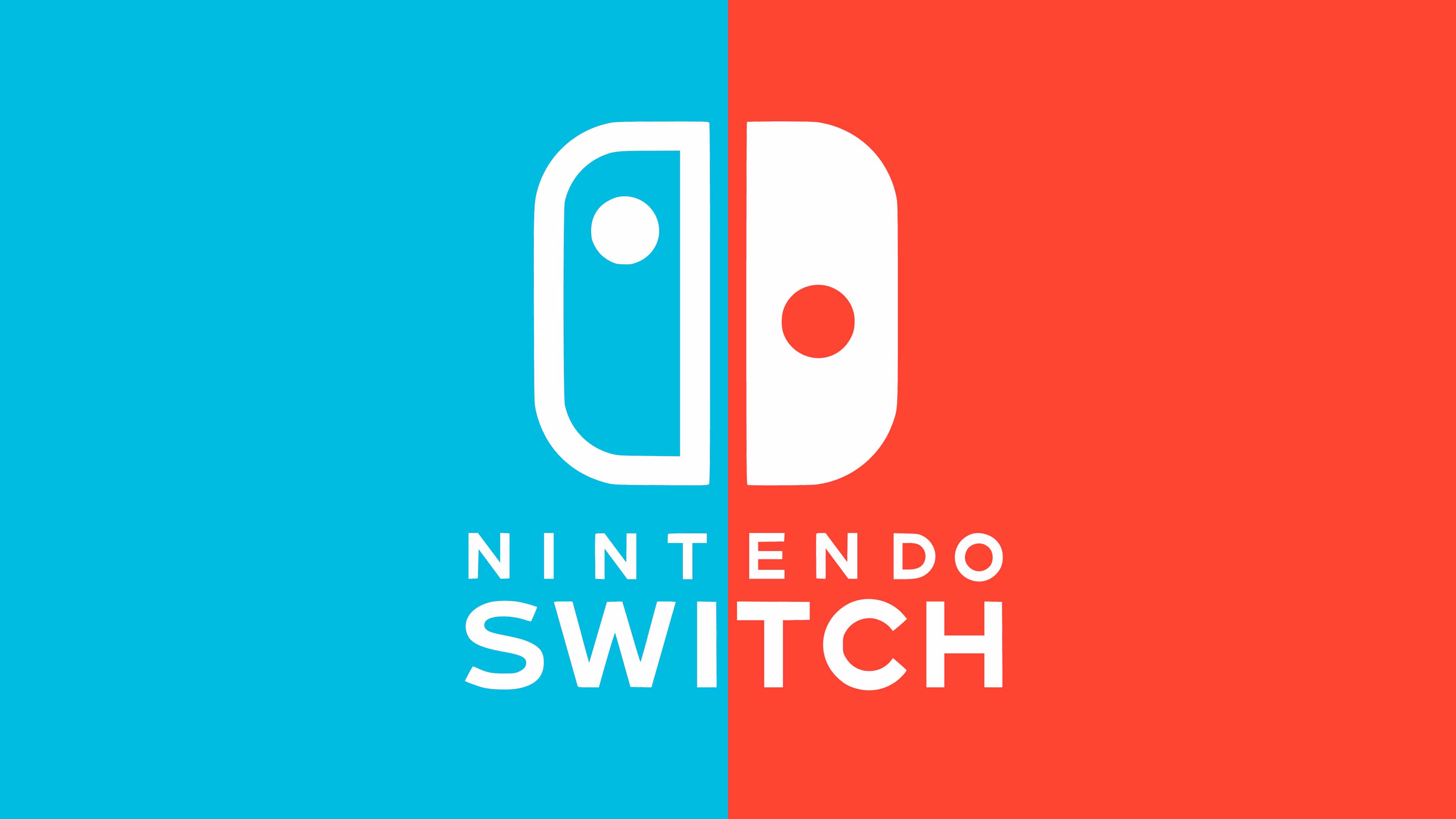 nintendo switch logo blue and red uhd 4k wallpaper