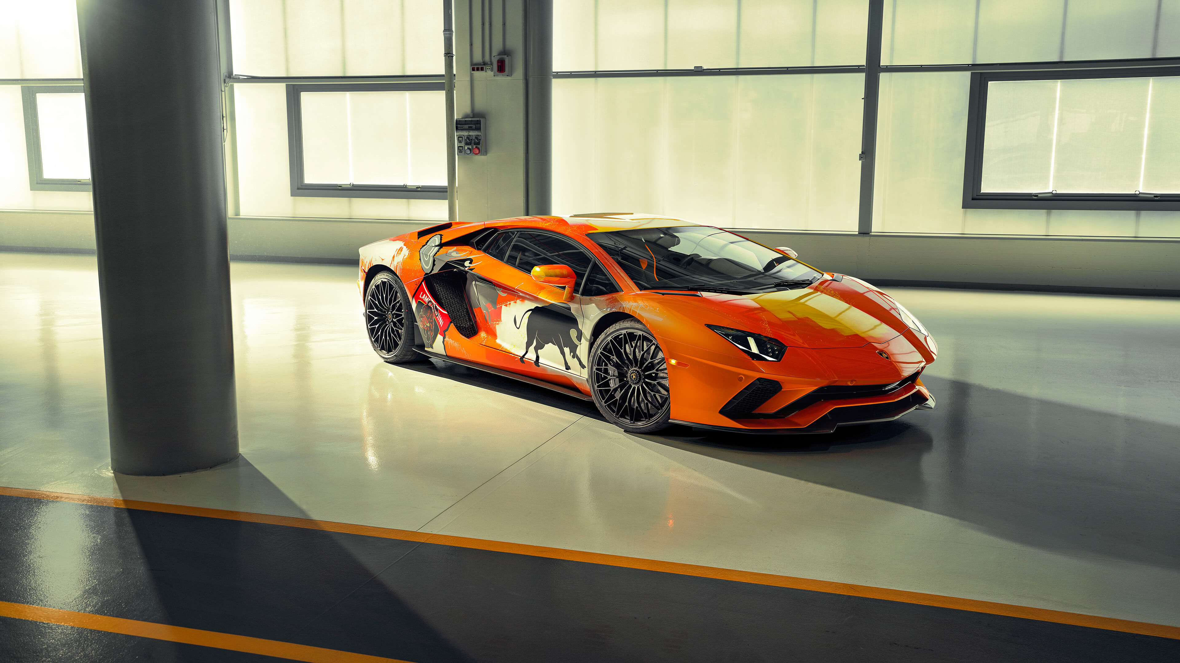 Lamborghini Aventador S Orange UHD 4K Wallpaper | Pixelz