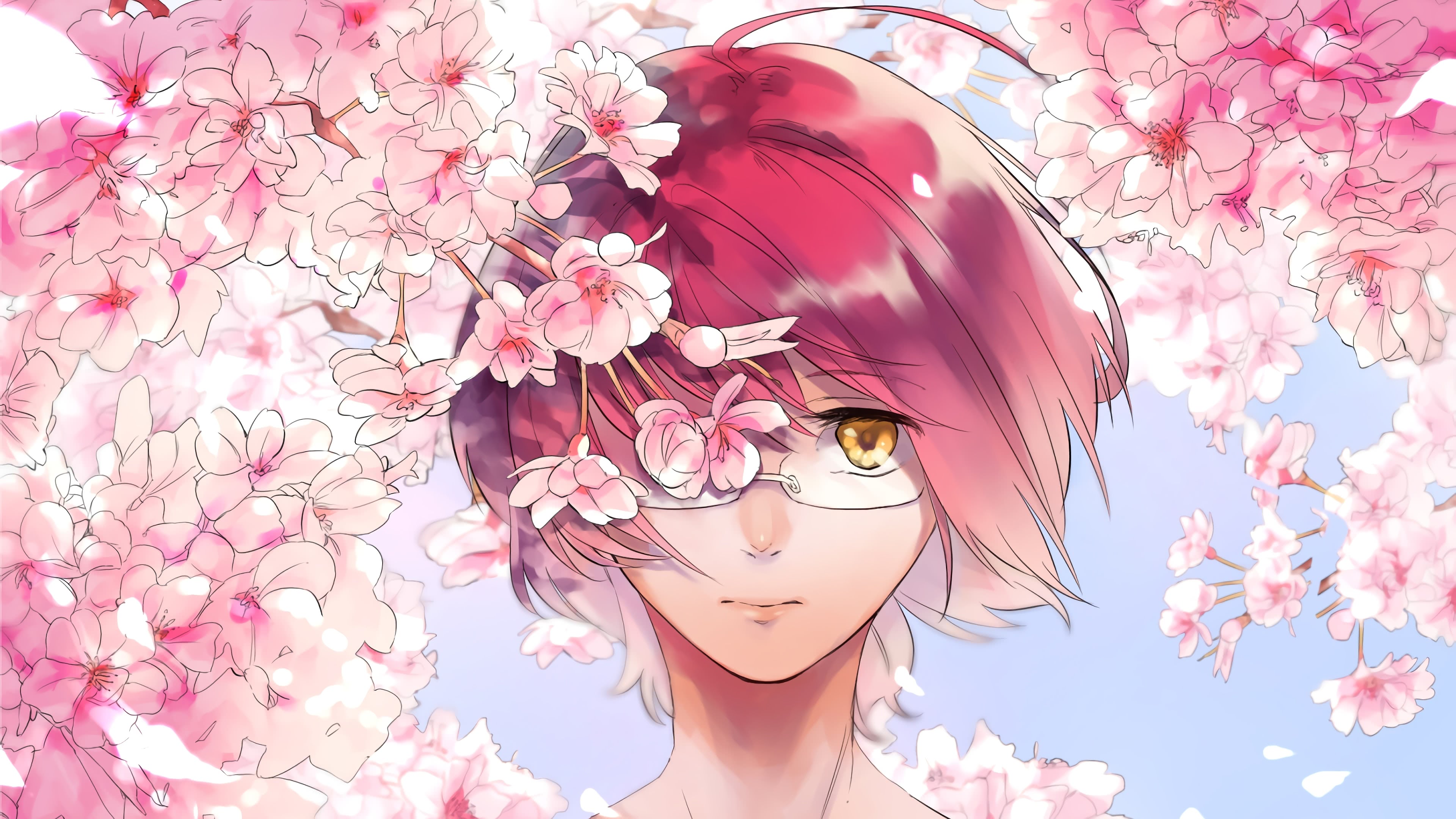 nanatsu no taizai seven deadly sins gowther cherry blossoms uhd 4k wallpaper