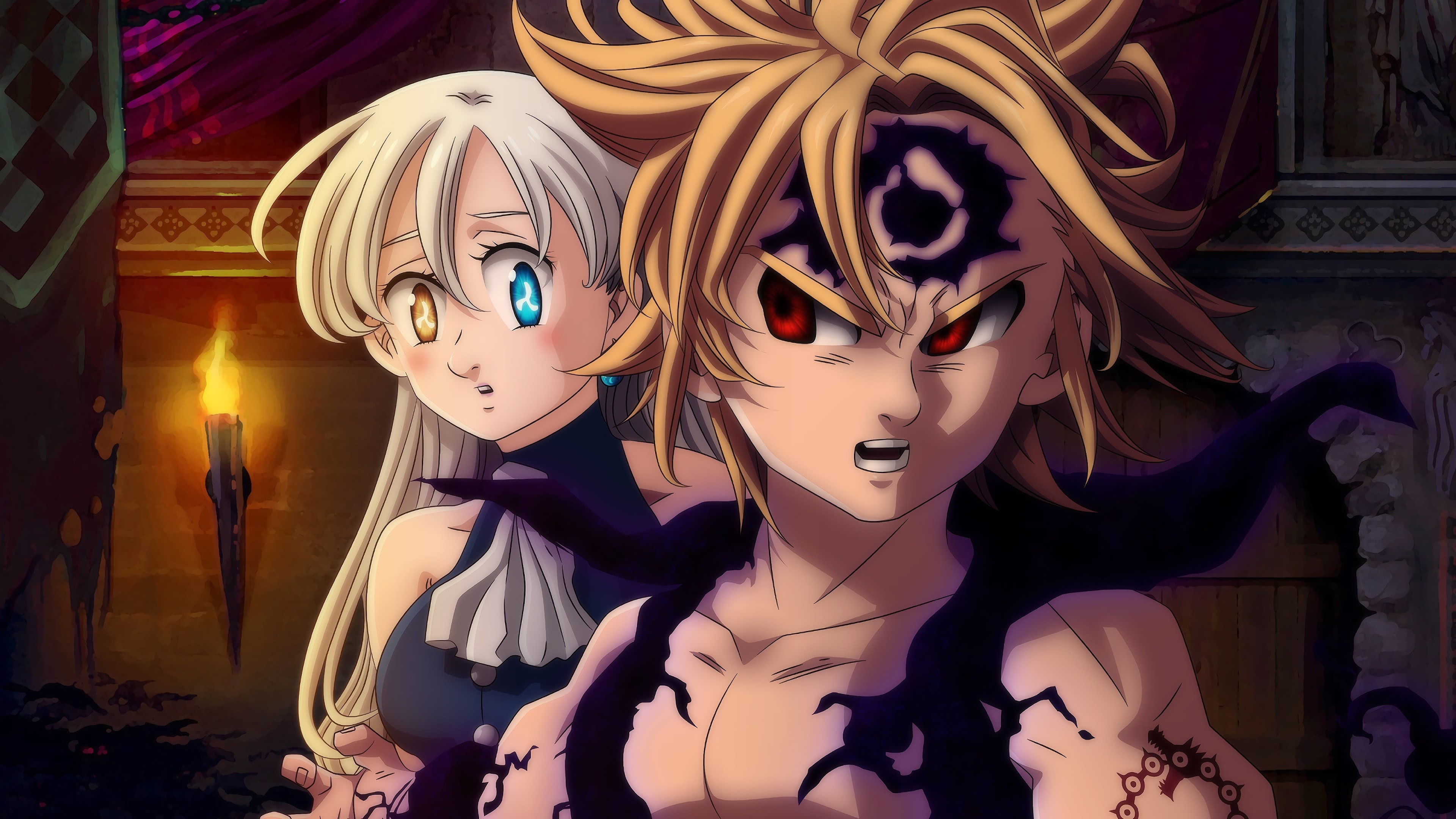 Nanatsu No Taizai Seven Deadly Sins Meliodas And Diane UHD 4K Wallpaper