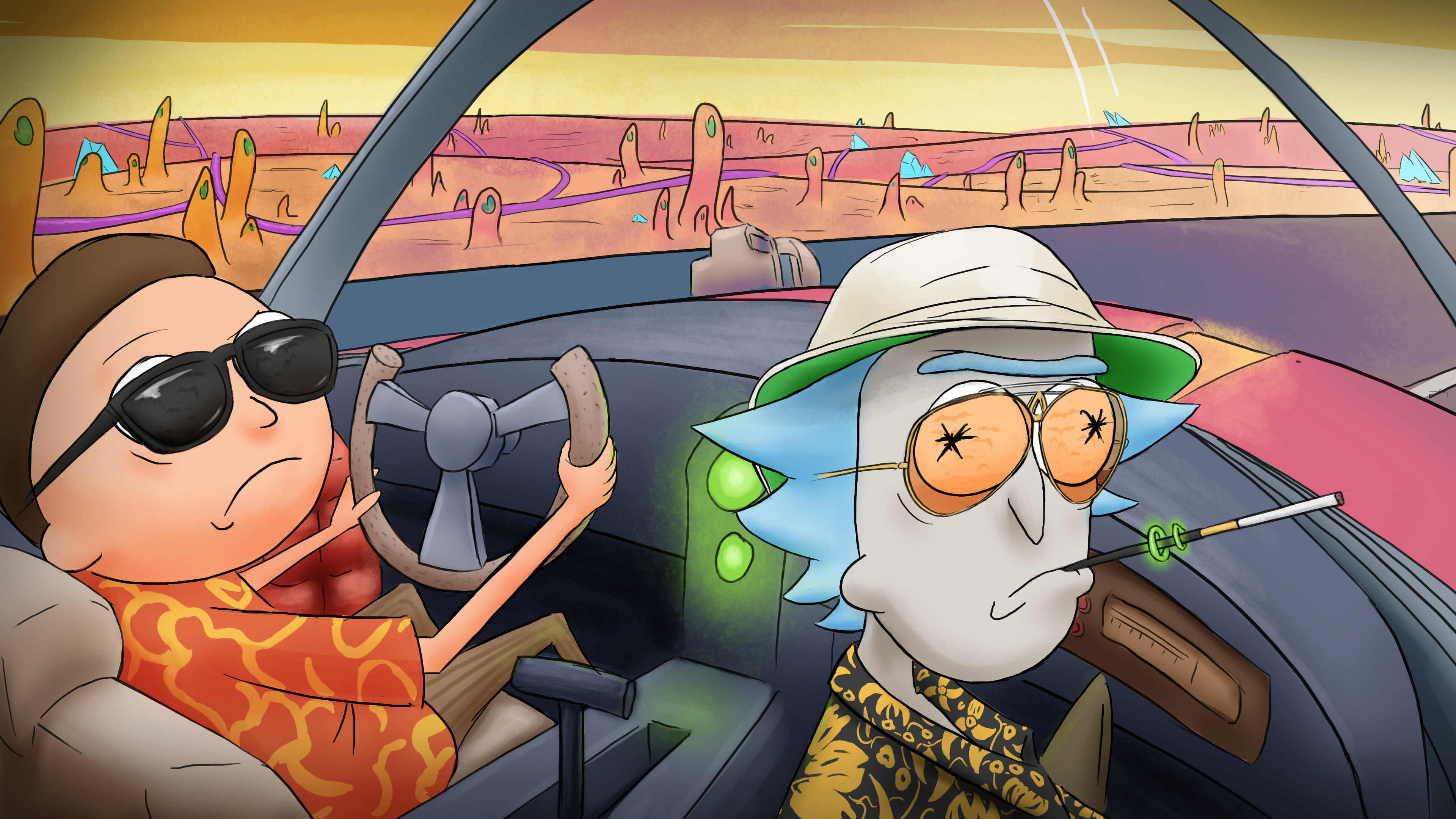 Rick And Morty Fear And Loathing In Las Vegas Uhd 4k Wallpaper Pixelz