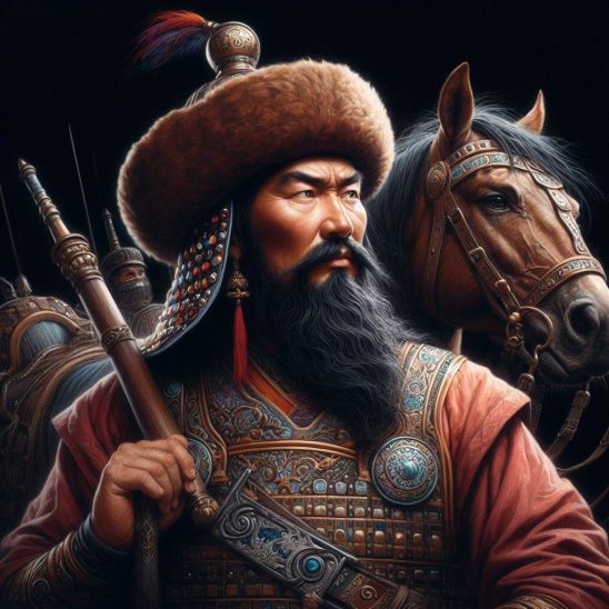 genghis khan portrait artwork