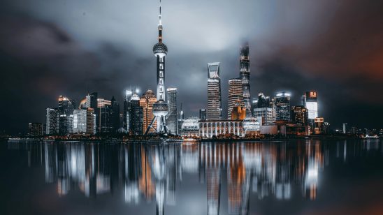 shanghai city china night skyline uhd 4k wallpaper